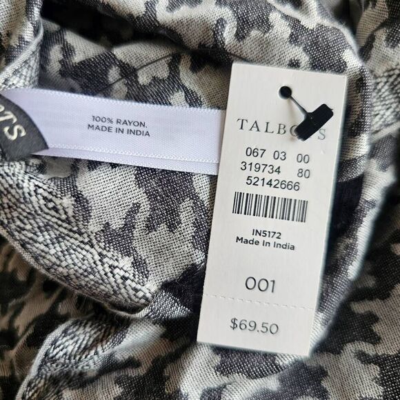 Talbots black gray 100% Rayon scarf new - Picture 6 of 6